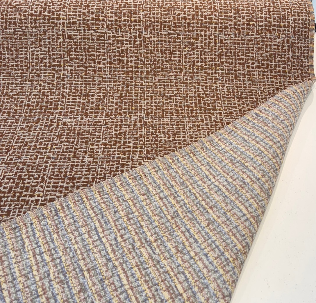 Sunbrella Highlander Fox Acrylic Fabric - Chestnut Brown/Beige Tweed, 54" Width (1 Yard)