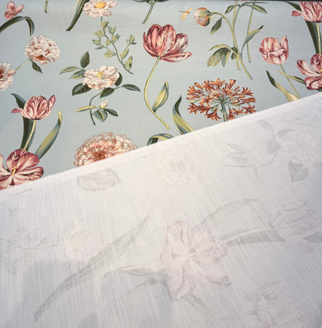 Escape To Eden Cotton Fabric - Seaside Teal Floral, 54" Width (1 Yard)