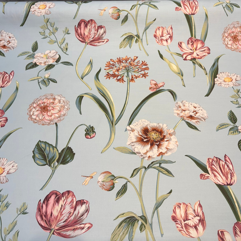 Escape To Eden Cotton Fabric - Seaside Teal Floral, 54" Width (1 Yard)