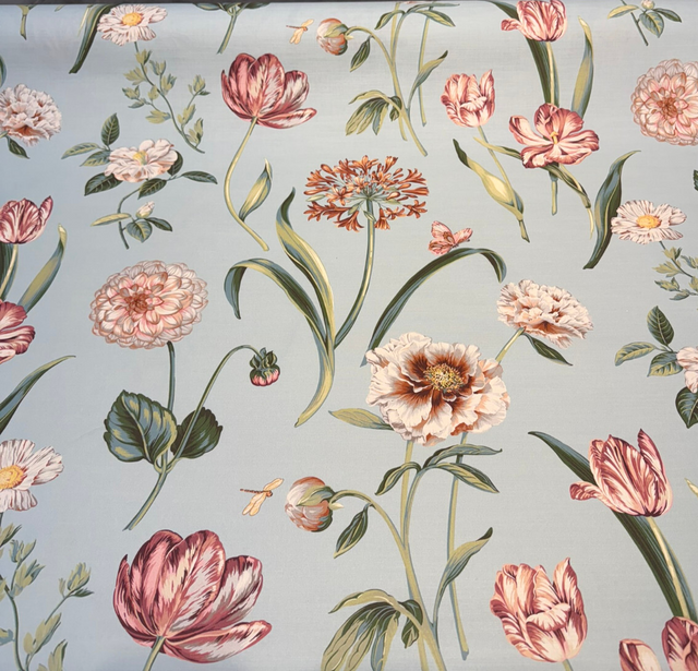 Escape To Eden Cotton Fabric - Seaside Teal Floral, 54" Width (1 Yard)