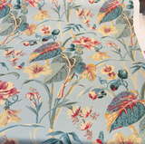Your Grace Lagoon Cotton Basketweave Fabric - Lagoon Teal Floral, 54" Width (1 Yard)