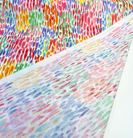 Make It Rain Fiesta Cotton Fabric - Multicolor Abstract Brushstroke Dots, 54" Width (By The Yard)