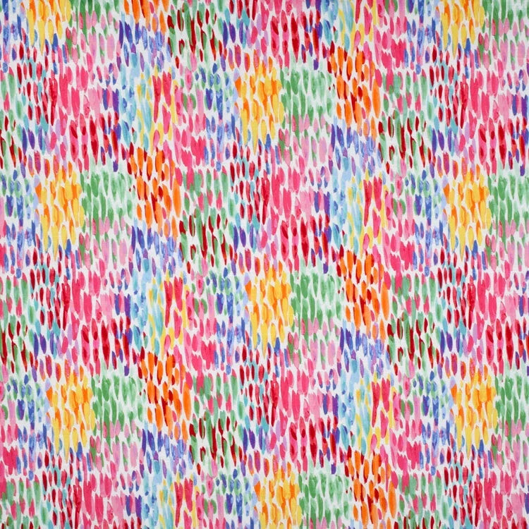 Make It Rain Fiesta Cotton Fabric - Multicolor Abstract Brushstroke Dots, 54" Width (By The Yard)