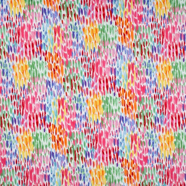 Make It Rain Fiesta Cotton Fabric - Multicolor Abstract Brushstroke Dots, 54" Width (By The Yard)