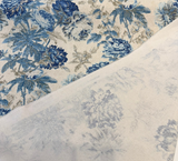 Waverly Daphne Blue Luna Linen Floral Cotton Linen Fabric - Blue Floral Botanical Print, 54" Width (1 Yard)
