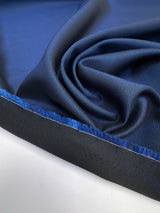 Wool Changeant Jacquard Fabric Blue Black