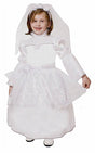 Girls deluxe bride costume dress with headpiece