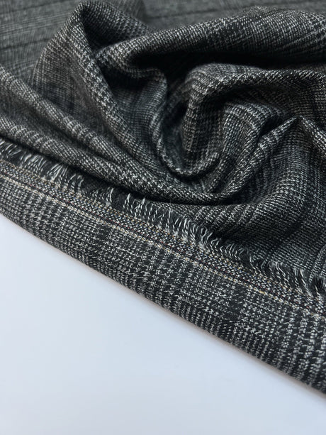 Tweed Suit Fabric Gray Black