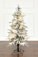 4.5' Flocked Christmas Tree with 22 G40 LED Lights