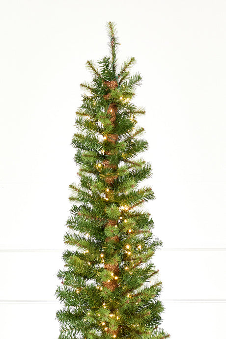 7.5' Slim Christmas Tree with 500 Color-Changing LED Lights