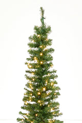7.5' Christmas Pencil Pine Tree with 300 Color-Changing LED Lights