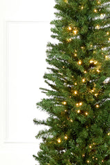 7.5' Christmas Pencil Pine Tree with 300 Color-Changing LED Lights