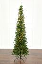 7.5' Christmas Pencil Pine Tree with 300 Color-Changing LED Lights