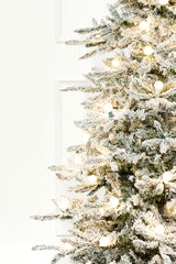 7' Flocked Christmas Tree with 63 G40 LED Lights