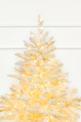 4.5' White Flocked Christmas Tree with 450 Warm White LED Lights