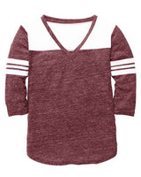 Boxercraft Women's Glory Days 3/4 Sleeve V-Neck T-Shirt