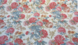 Daphne Tearose 100 Percent Cotton Duck Fabric - Floral Print, Pink Blue Beige Orange Brown, 54" Width (1 Yard)