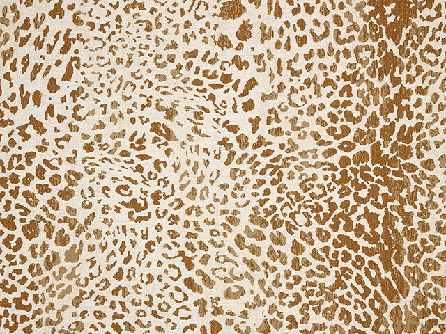 Sunbrella Instinct Toffee Leopard Acrylic Fabric - Beige, Brown, Tan Leopard Print, 54" Width (1 Yard)