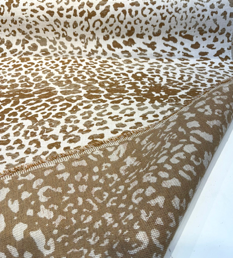Sunbrella Instinct Toffee Leopard Acrylic Fabric - Beige, Brown, Tan Leopard Print, 54" Width (1 Yard)