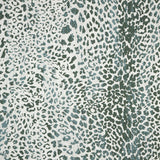Sunbrella Instinct Willow Leopard Acrylic Fabric - Green, Blue-Gray, Off-White Leopard Print, 54" Width (1 Yard)