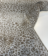 Leopard Skin Silver Sunbrella Acrylic Fabric - Silver, Mocha Leopard Skin, 54" Width (1 Yard)