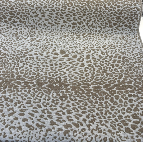 Leopard Skin Silver Sunbrella Acrylic Fabric - Silver, Mocha Leopard Skin, 54" Width (1 Yard)