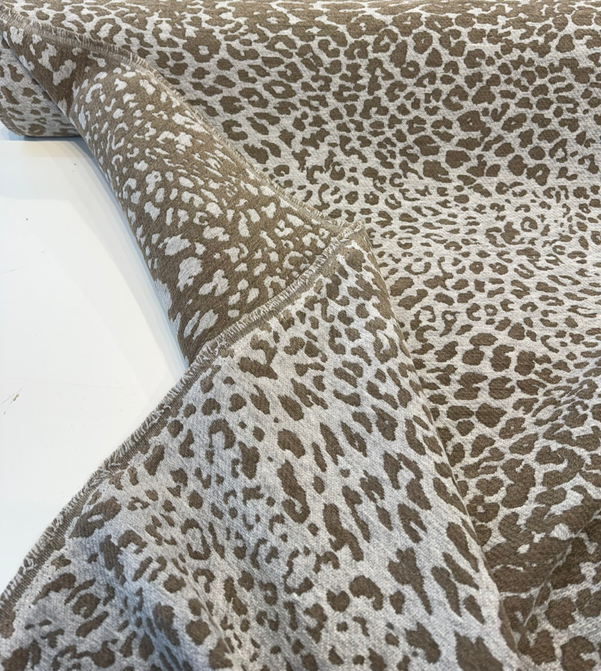 Leopard Skin Silver Sunbrella Acrylic Fabric - Silver, Mocha Leopard Skin, 54" Width (1 Yard)