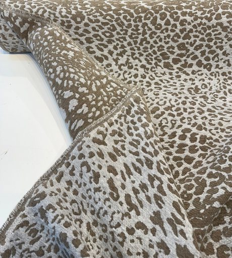 Leopard Skin Silver Sunbrella Acrylic Fabric - Silver, Mocha Leopard Skin, 54" Width (1 Yard)