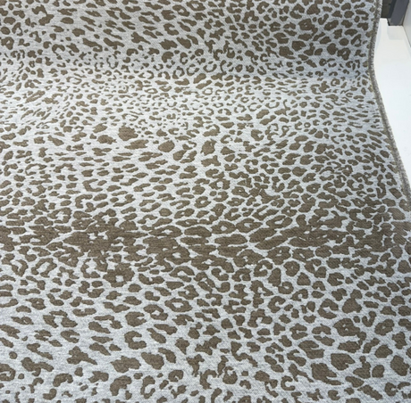 Leopard Skin Silver Sunbrella Acrylic Fabric - Silver, Mocha Leopard Skin, 54" Width (1 Yard)