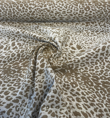 Leopard Skin Silver Sunbrella Acrylic Fabric - Silver, Mocha Leopard Skin, 54" Width (1 Yard)