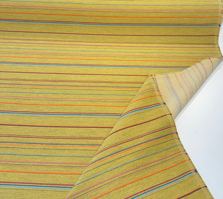 Sunbrella Prismatic Dijon Solution-Dyed Acrylic Fabric - Dijon Yellow Vertical Stripes, 54" Width (1 Yard)