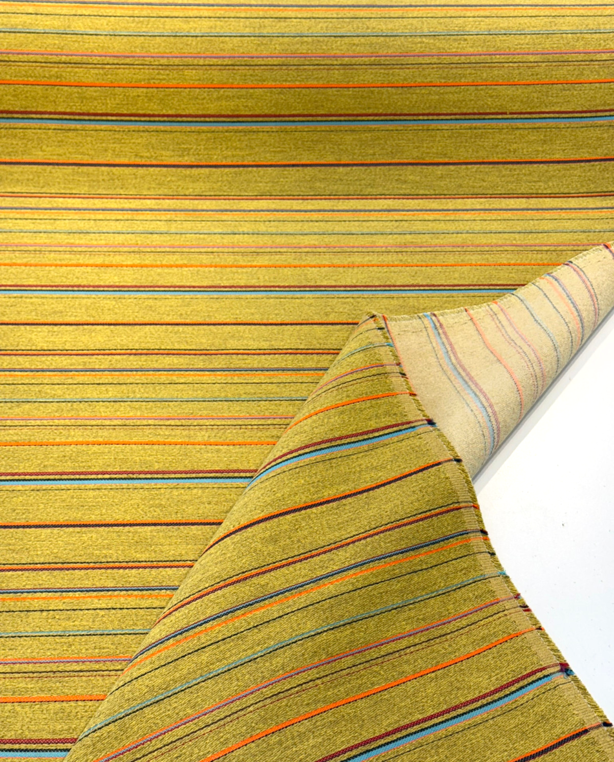 Sunbrella Prismatic Dijon Solution-Dyed Acrylic Fabric - Dijon Yellow Vertical Stripes, 54" Width (1 Yard)