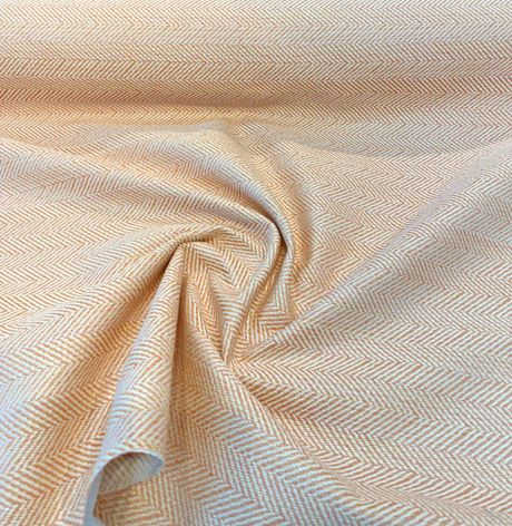 Posh Persimmon Sunbrella Herringbone Acrylic Fabric - Orange Herringbone Chevron, 54" Width (1 Yard)