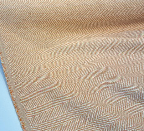 Posh Persimmon Sunbrella Herringbone Acrylic Fabric - Orange Herringbone Chevron, 54" Width (1 Yard)