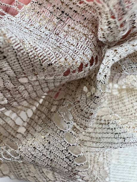 Cotton Viscose Lace Floral Golden Beige