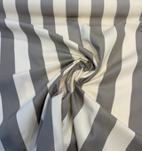 Sunbrella Townsend Taupe Acrylic Fabric - Taupe And Ivory Wide Stripe, 54" Width (1 Yard)