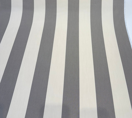 Sunbrella Townsend Taupe Acrylic Fabric - Taupe And Ivory Wide Stripe, 54" Width (1 Yard)