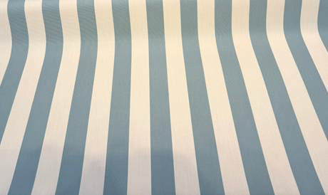 Townsend Spa Blue Stripe Sunbrella Acrylic Fabric - Spa Blue And Ivory Wide Stripe, 54" Width (1 Yard)