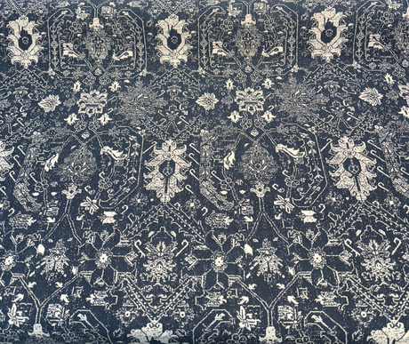 Sunbrella Attribute Acrylic Fabric - Indigo Blue Damask, 54" Width (1 Yard)