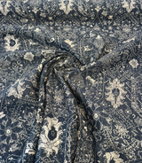 Sunbrella Attribute Acrylic Fabric - Indigo Blue Damask, 54" Width (1 Yard)