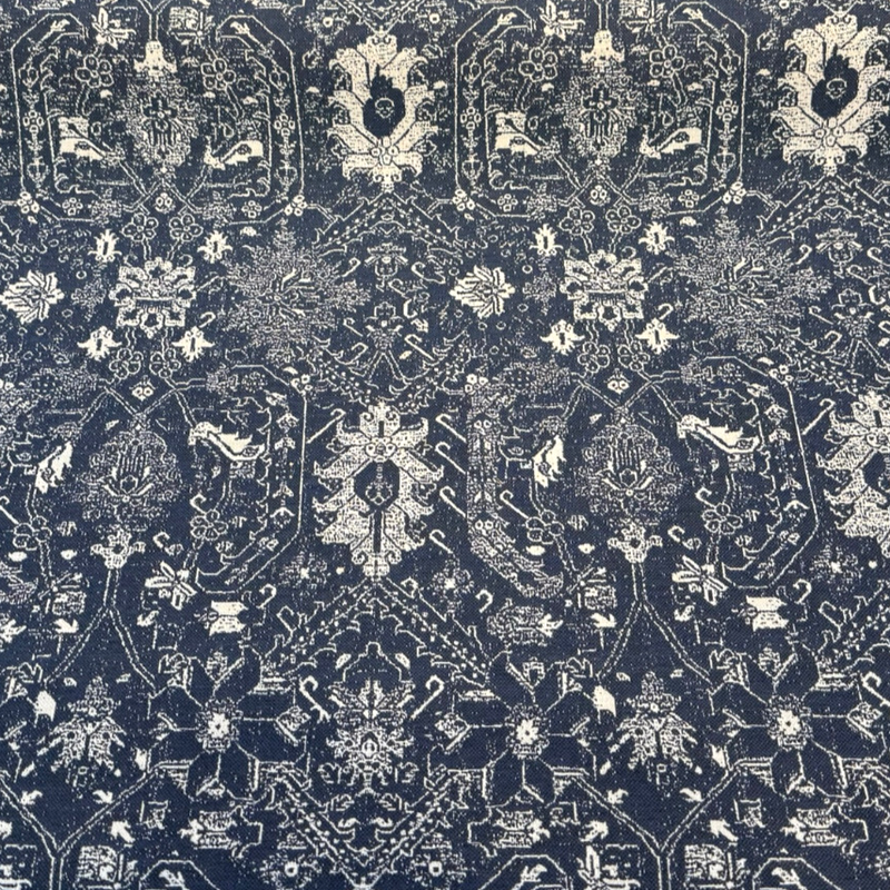 Sunbrella Attribute Acrylic Fabric - Indigo Blue Damask, 54" Width (1 Yard)