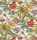 Fiji Flora Gardenia Cotton Fabric - Tropical Floral Print, 54" Width (By The Yard)