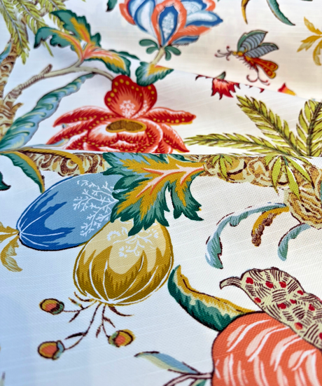 Fiji Flora Gardenia Cotton Fabric - Tropical Floral Print, 54" Width (By The Yard)