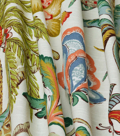Fiji Flora Gardenia Cotton Fabric - Tropical Floral Print, 54" Width (By The Yard)
