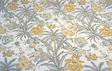 Waverly Fiji Flora Blond Cotton Fabric - Tropical Floral Print, Blond Gold, Pale Denim Blue, 54" Width (1 Yard)