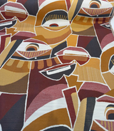 Evil Eye Spero Jacquard Fabric - Persimmon Abstract Geometric, 58" Width (1 Yard)