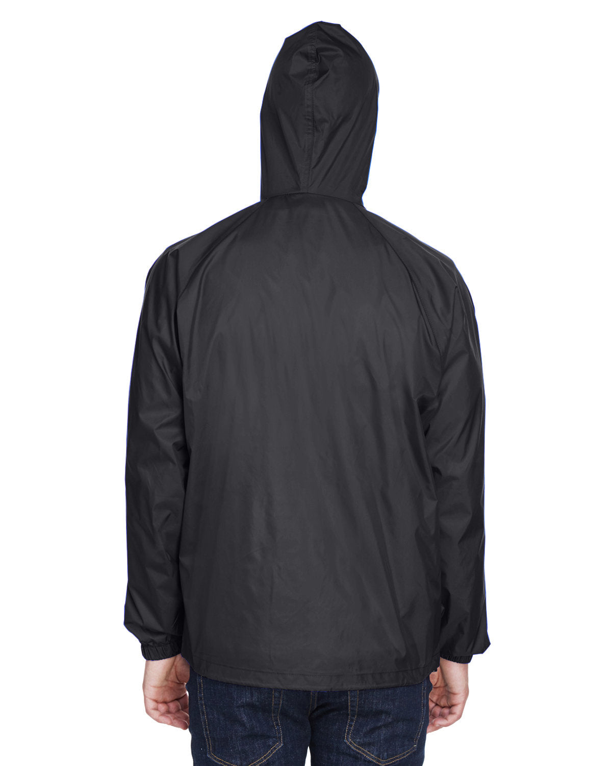 Adult Quarter-Zip Hooded Pullover Pack-Away Jacket