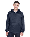 Adult Quarter-Zip Hooded Pullover Pack-Away Jacket