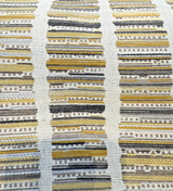 Blackbook Goldenrod Chenille Upholstery Fabric - Goldenrod, Ivory, Charcoal, Taupe Vertical Stripe, 55" Width (1 Yard)