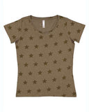 Women's Star Print Scoop Neck Tee